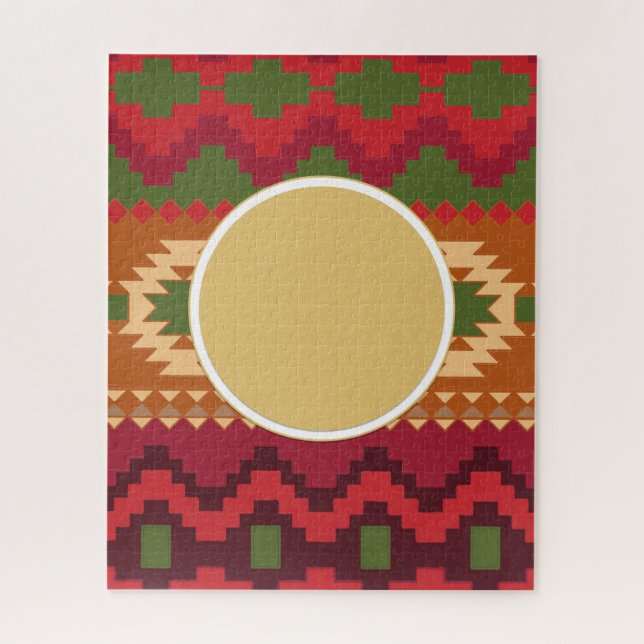 Folklore Nordic Pattern | Personalized Gifts Decor Jigsaw Puzzle (Vertical)