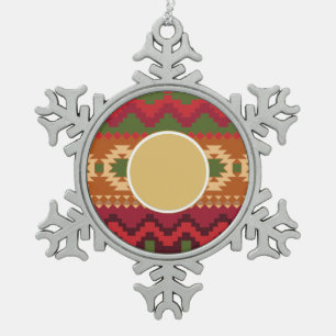 Folklore Nordic Pattern   Personalized Gifts Decor Snowflake Pewter Christmas Ornament