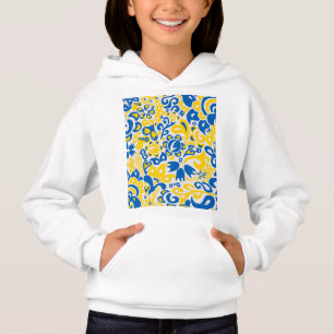 Folklore pattern with Ukrainian flag colors