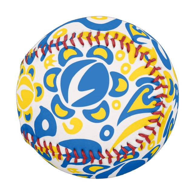 Folklore pattern with Ukrainian flag colors Baseball (Front Right)
