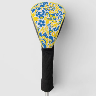 Folklore pattern with Ukrainian flag colors  Golf Head Cover