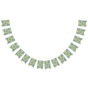 Folklore pattern with Ukrainian flag colours  