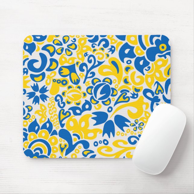Folklore pattern with Ukrainian flag colours  Mouse Pad (With Mouse)