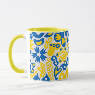 Folklore pattern with Ukrainian flag colours Mug
