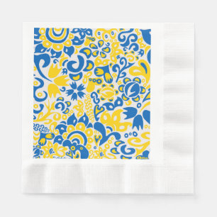 Folklore pattern with Ukrainian flag colours Napkin