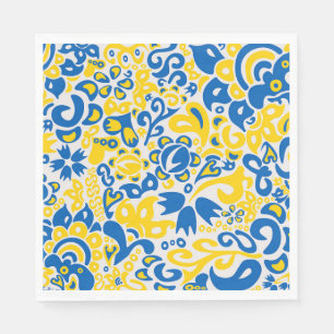 Folklore pattern with Ukrainian flag colours Napkin