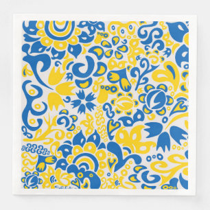 Folklore pattern with Ukrainian flag colours  Napkin
