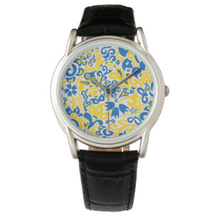 Folklore pattern with Ukrainian flag colours  Watch