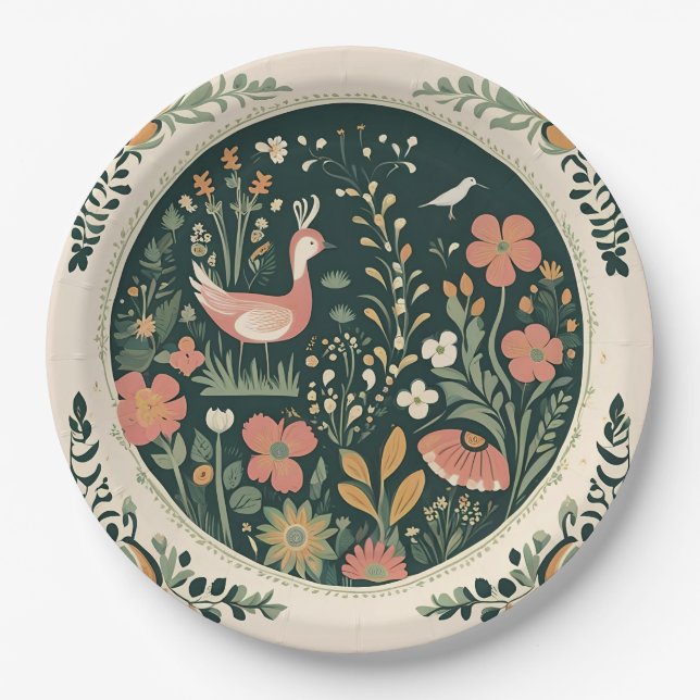 Folklore Spring Paper Plate (Front)