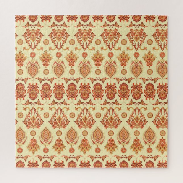 Folkloric Batik Floral Ethnic Pattern Jigsaw Puzzle (Vertical)