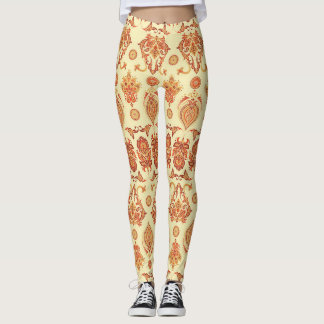 Folkloric Batik Floral Ethnic Pattern Leggings