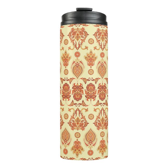 Folkloric Batik Floral Ethnic Pattern Thermal Tumbler (Front)