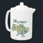 Folkloric pattern and Ukraine typography<br><div class="desc">Geography shape of Ukraine</div>