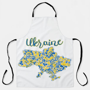 Folkloric pattern and Ukraine typography Apron