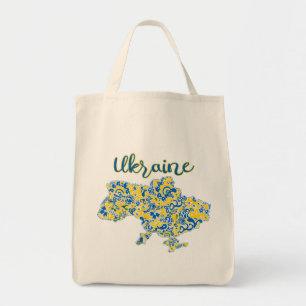 Folkloric pattern and Ukraine typography Tote Bag