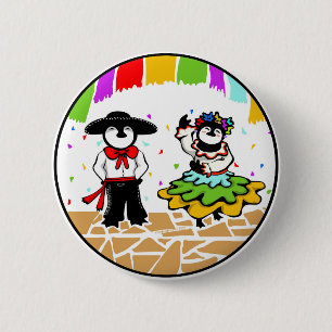 Folklorico Penguins 2 Inch Round Button