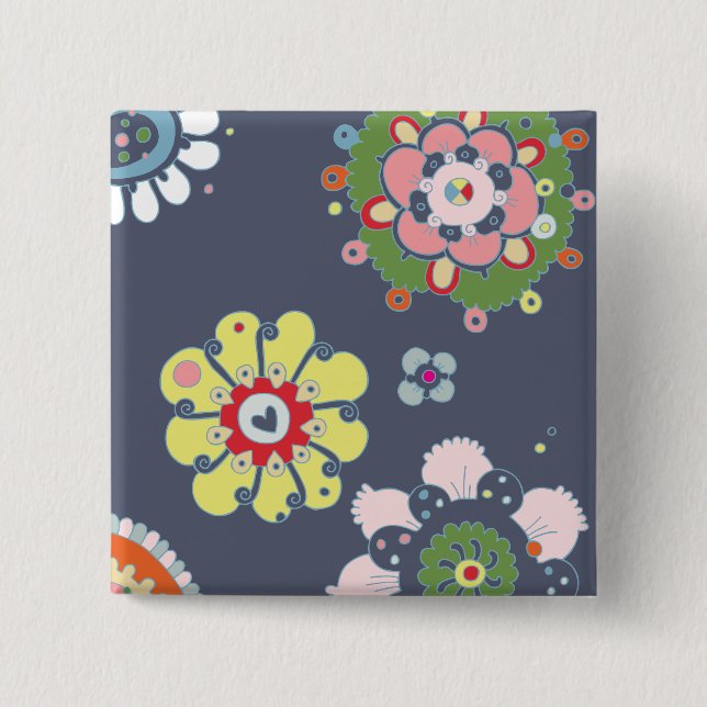 Folksie 2 Inch Square Button (Front)