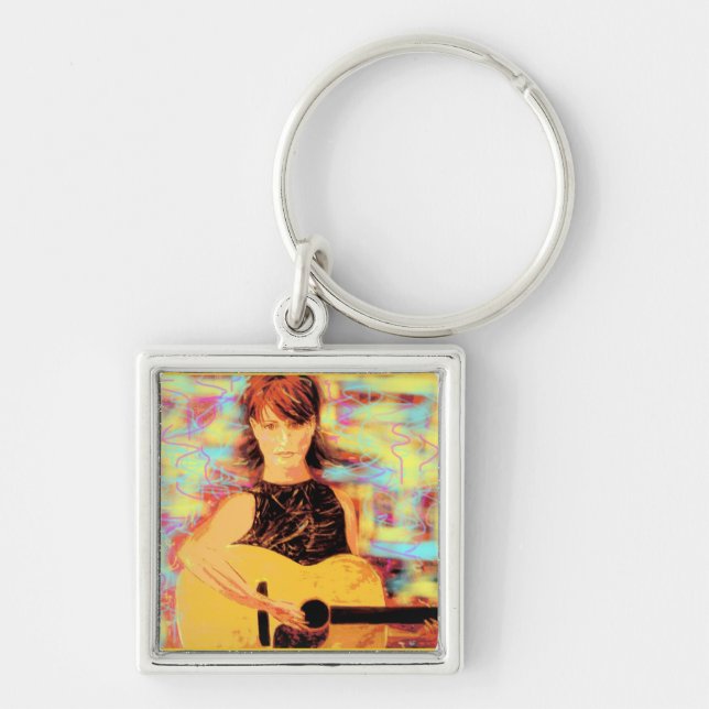 folksinger girl keychain (Front)