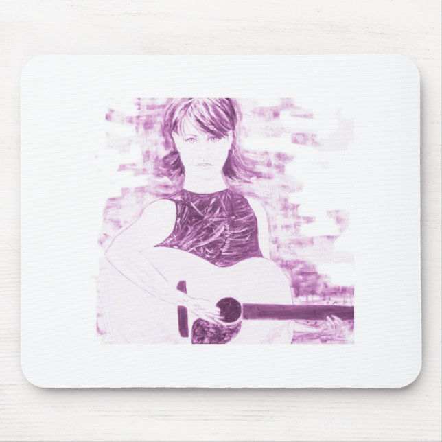 folksinger girl sepia tone mouse pad (Front)