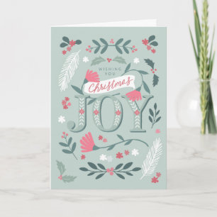 Folksy Christmas Joy greeting Card