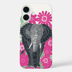 folksy elephant pink iPhone 16 case