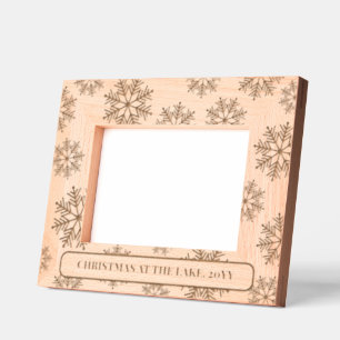 Folksy Nordic Snowflake Winter Christmas Your Text Etched Frames