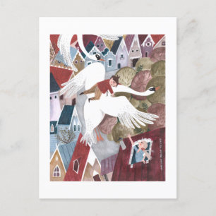 Folktale Fairytale   Magic Wild Geese   Lila Holiday Postcard