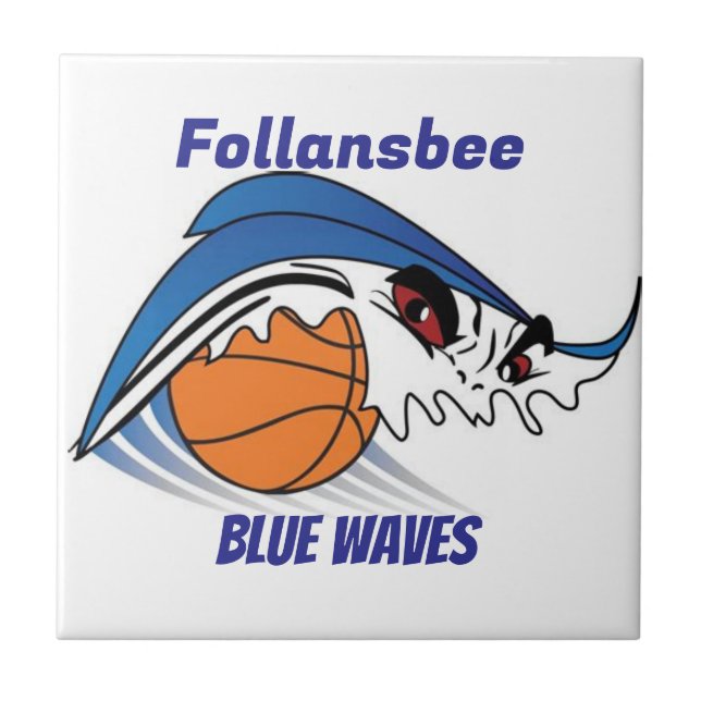 Follansbee Blue Waves Basketball  Tile (Front)