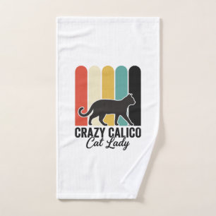 Folle Dame au Chat Calico Vintage Design Rétro Cha