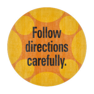 Follow directions carefully Orange Spots Cutting Board