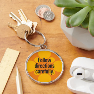 Follow directions carefully Orange Spots Keychain