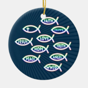 Follow Jesus   Share your Faith Ceramic Ornament