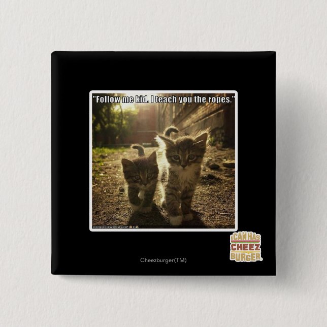 Follow Me Kid 2 Inch Square Button (Front)