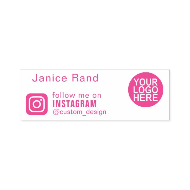 Follow Me on INSTAGRAM Logo Self-inking Stamp (Design)