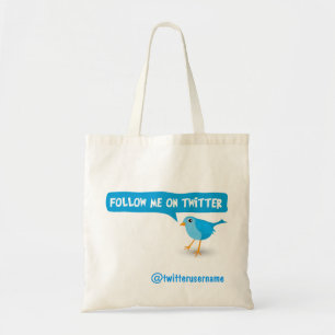 Follow Me On Twitter Blue Bird Budget Tote Bags