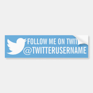 Follow Me On Twitter (Customizable Username) Bumper Sticker