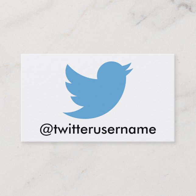 Follow Me On Twitter (Customizable Username) Business Card (Front)