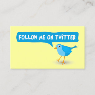 Follow Me On Twitter Yellow Profile Business Cards