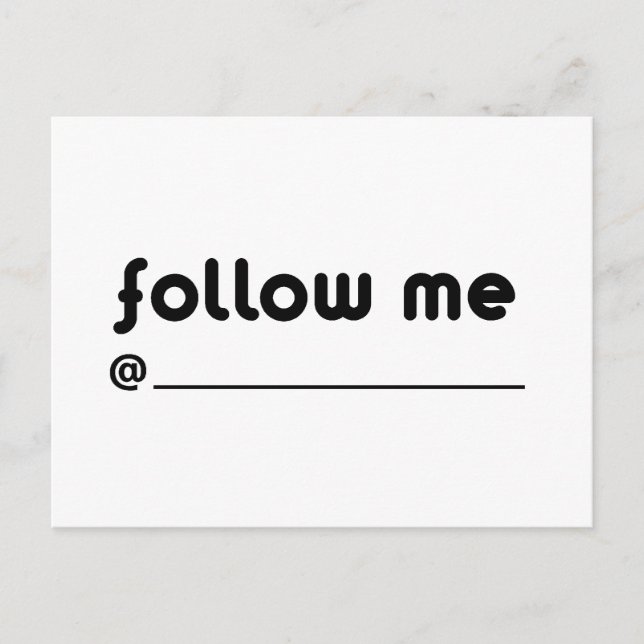 follow me @ postcard (Front)