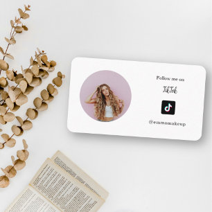 Follow me Tiktok photo minimalist influencer Calling Card
