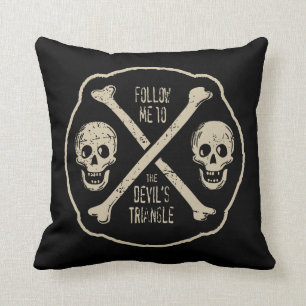 Follow Me To The Devil's Triangle Throw Pillow