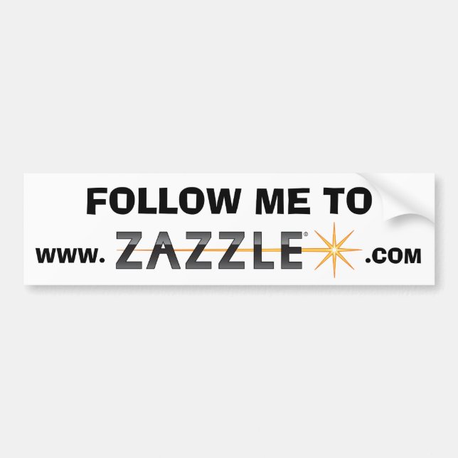 Follow me to www.zazzle.com CONTEST Bumper Sticker (Front)