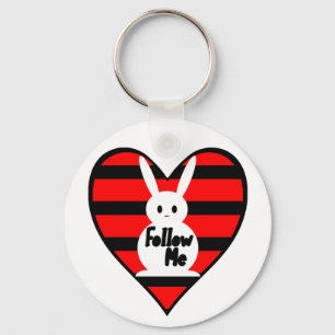 Follow Me White Rabbit Keychain
