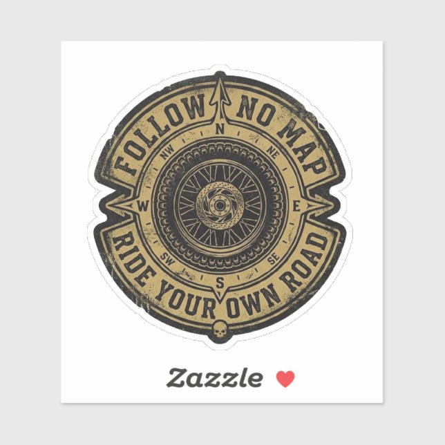 Follow No Map Ride Your Own Road Decal (Sheet)