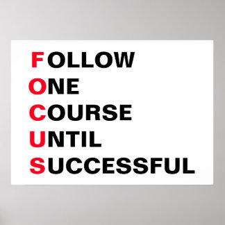 Follow one course until successful poster