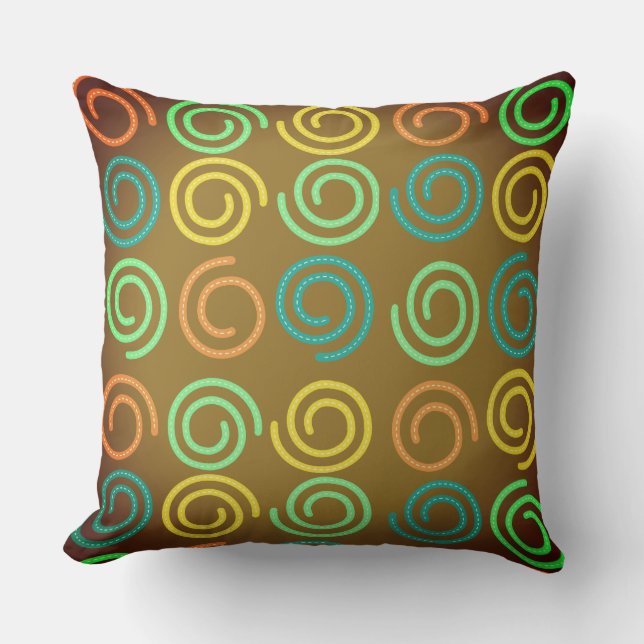 Follow the Colour of Spirals Throw Pillow (Front)