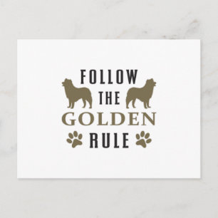 Follow The Golden Rule Retriever Dog Lover Funny Postcard