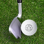 'Follow the Leader' Custom Monogram Golf Balls<br><div class="desc">Black and white stylish design with his name and initials personalized around a circle,  with custom number 42 (his age) and editable words 'FOLLOW THE LEADER'...  for the greatest golf-player in your life,  a dad or husband who loves golfing.</div>