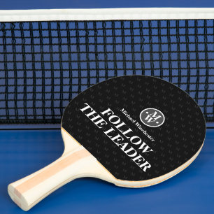FOLLOW THE LEADER Monogram Black Ping Pong Paddle
