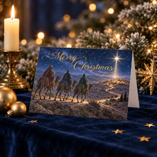 Follow the Star Three Wise Men Christmas Card